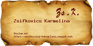 Zsifkovics Karmelina névjegykártya